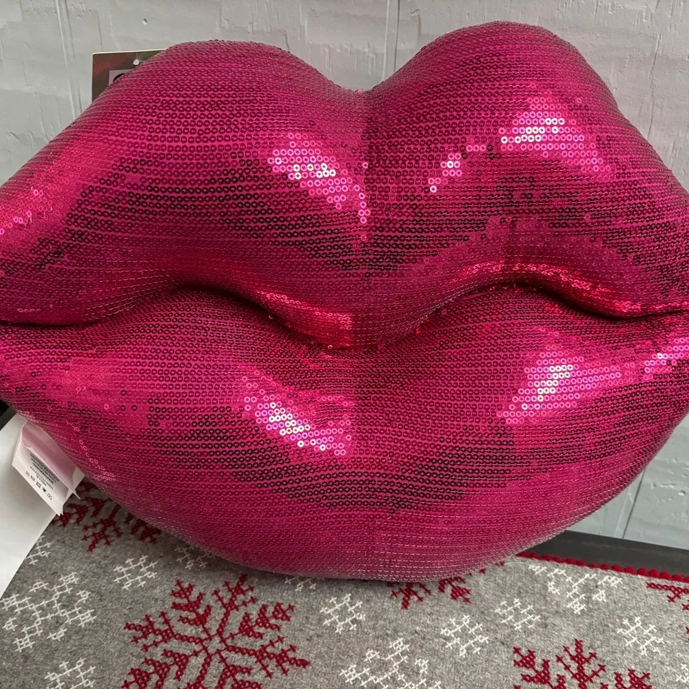 Rachel Zoe Two-Sided Sequin Lip Decorative Pillow